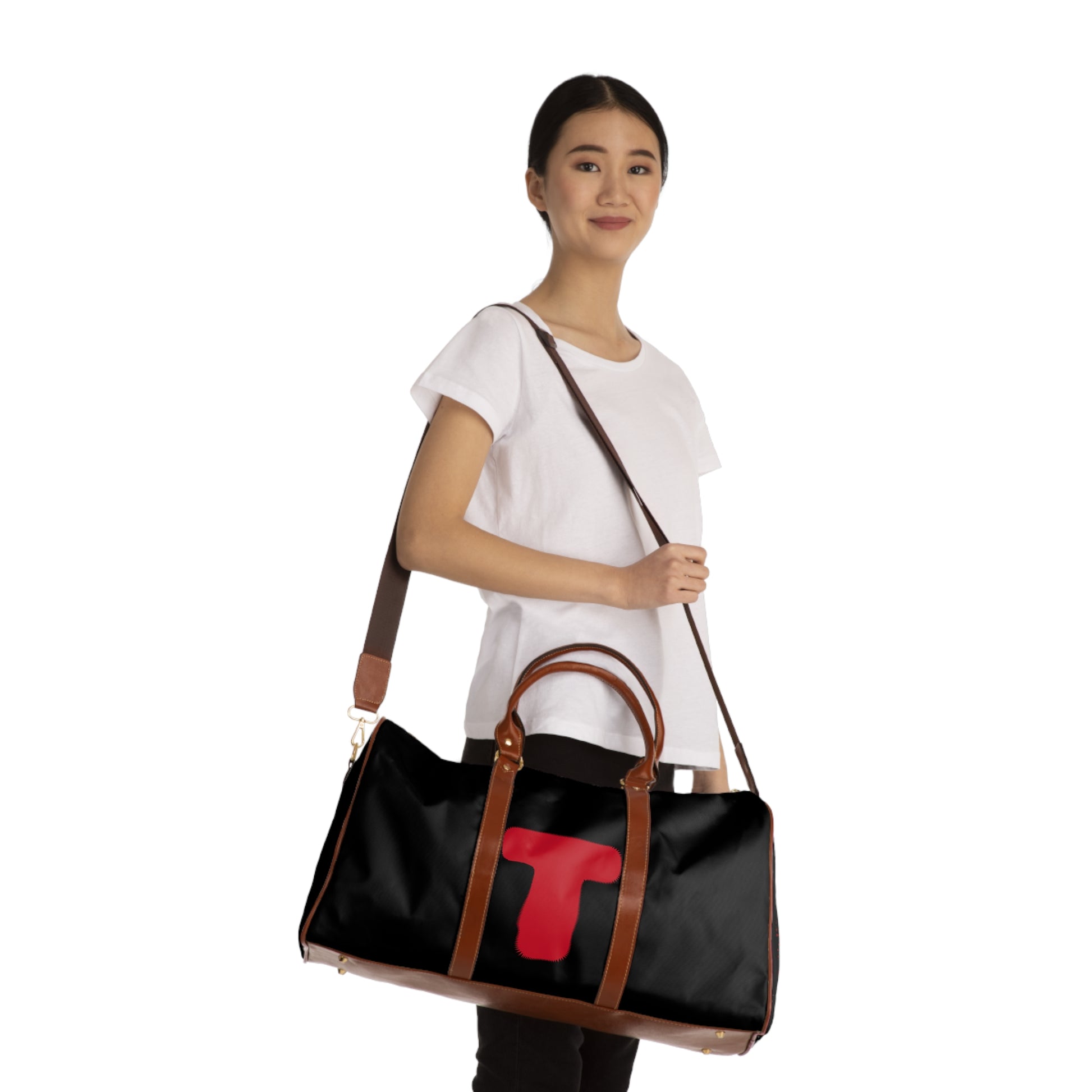 Waterproof Travel Bag - Stylish Duffel for Adventures, Gym, Weekend Getaways, Red Thunderbolt Design, Perfect Gift!