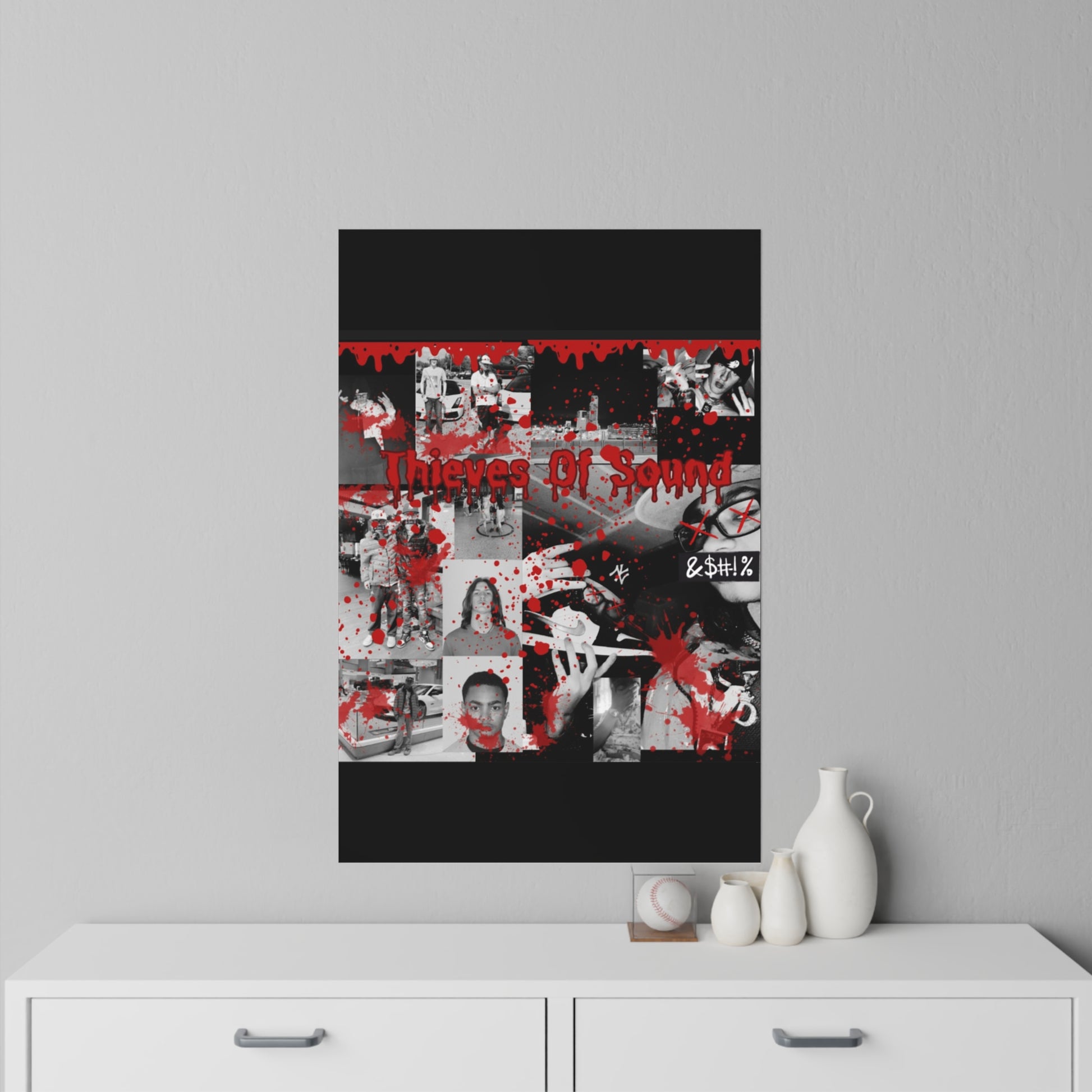 Urban Graffiti Wall Decals, Edgy Art Decor for Home, Street Art Wall Stickers, Thieves of Sound Poster, Unique Gift for Music Lovers