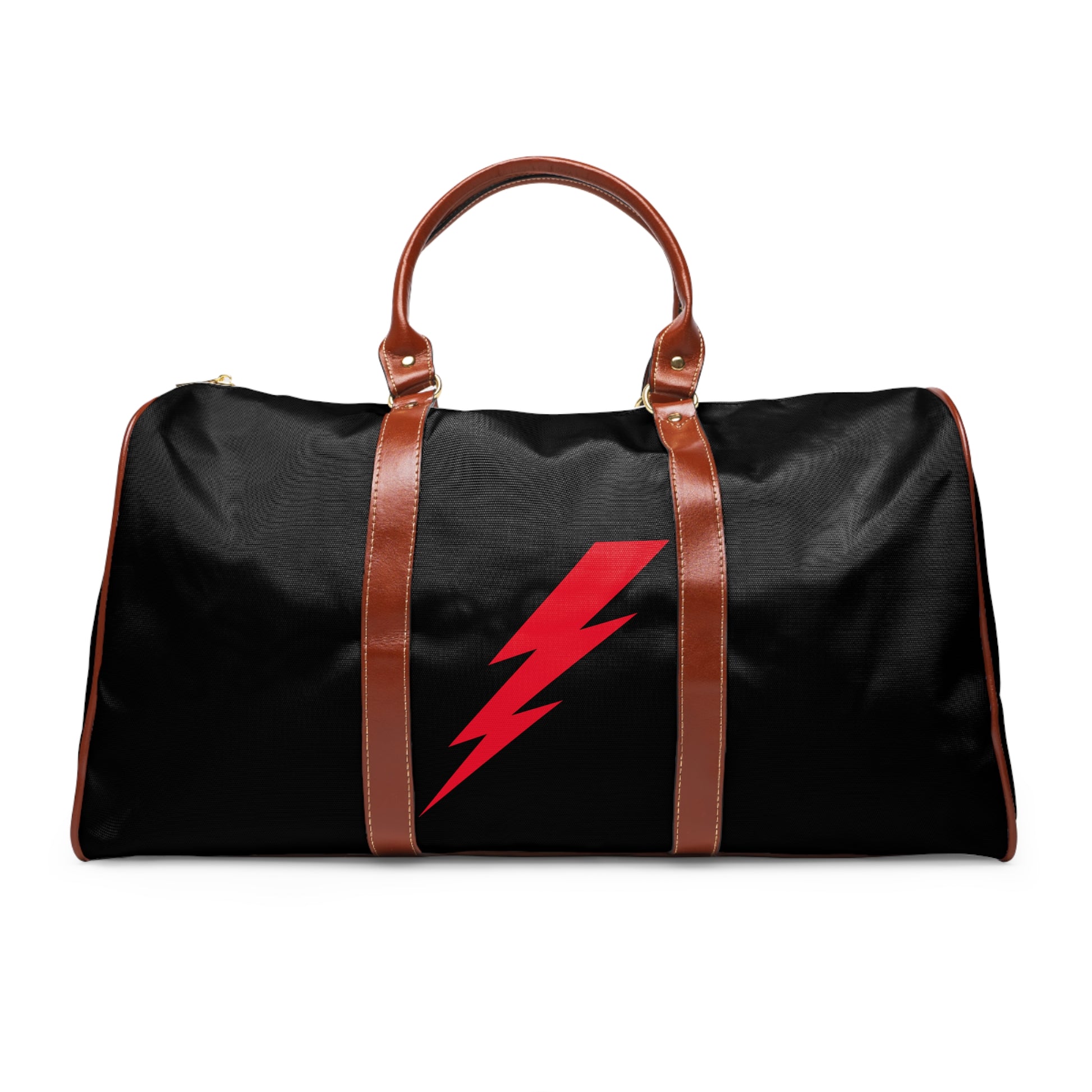 Waterproof Travel Bag - Stylish Duffel for Adventures, Gym, Weekend Getaways, Red Thunderbolt Design, Perfect Gift!